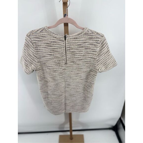 Anthropologie Tweed Striped Metallic Short Sleeve Top Women’s Size  Small - Picture 8 of 10